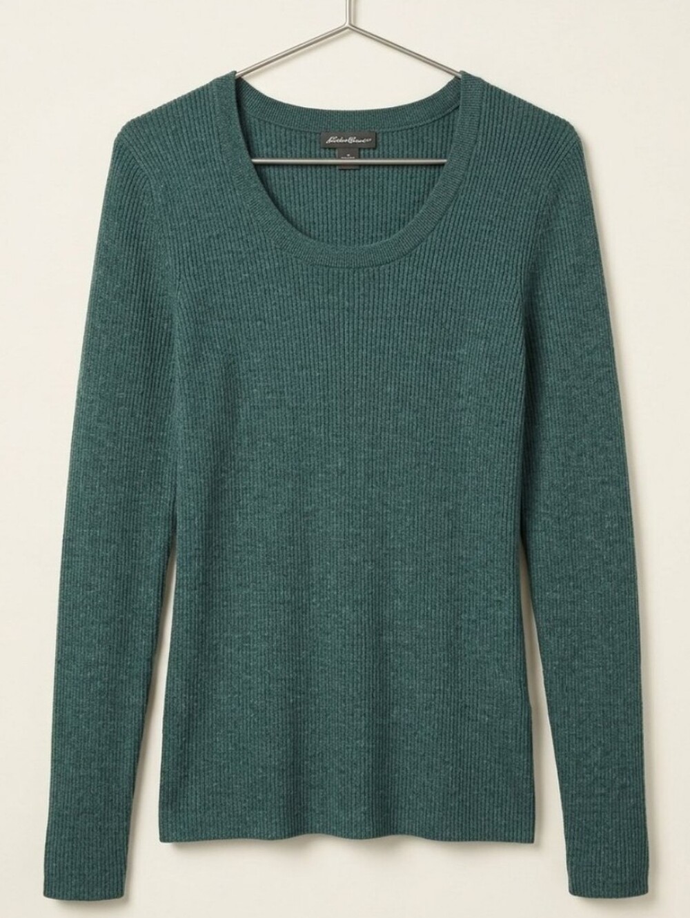 Eddie Bauer Women's Teal Green Ribbed Knit Sweater sz M